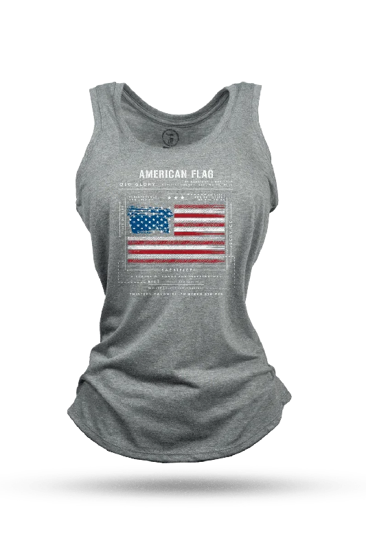 Women's Racerback Tank - American Flag Schematic