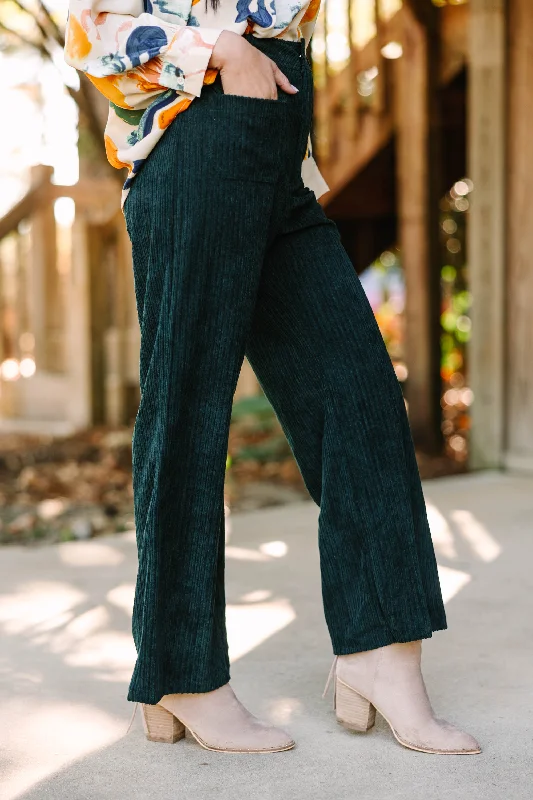 All Over It Hunter Green Corduroy Pants