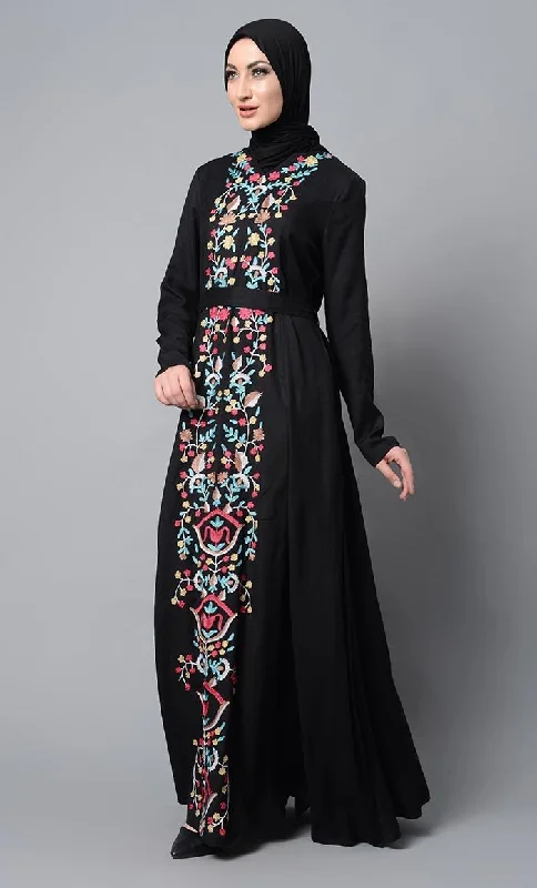 Beautiful Front Detailed Abaya Dress