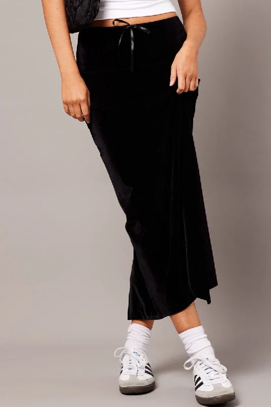 Black Maxi Skirt Velvet