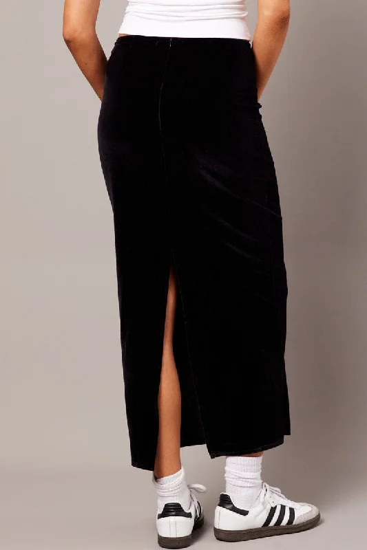 Black Maxi Skirt Velvet