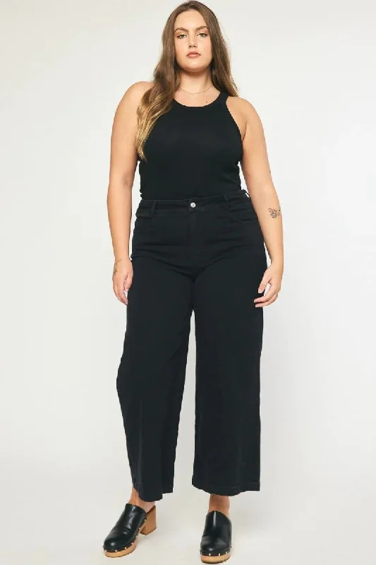 Black Wide Leg Denim Pants