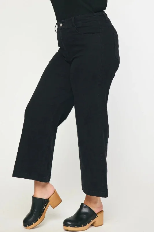 Black Wide Leg Denim Pants