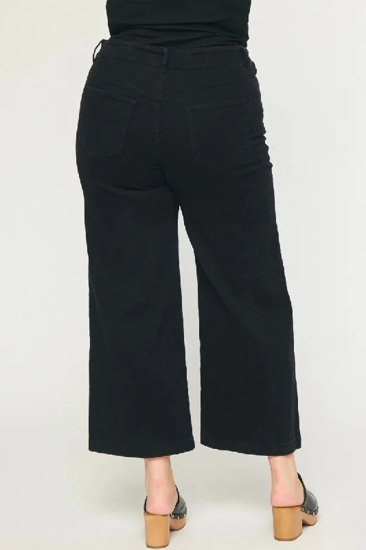 Black Wide Leg Denim Pants