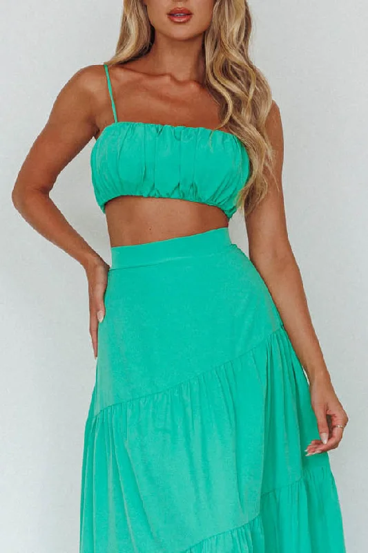 Bondi Waist Tie Maxi Skirt Apple