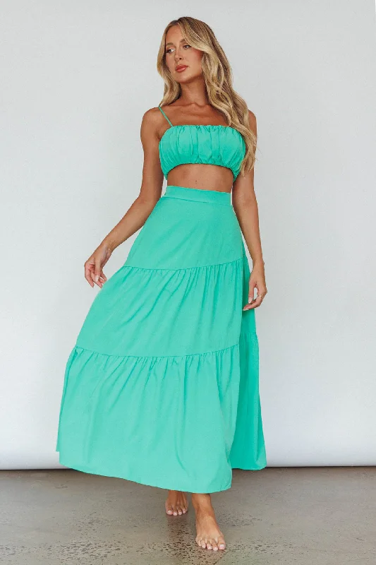 Bondi Waist Tie Maxi Skirt Apple