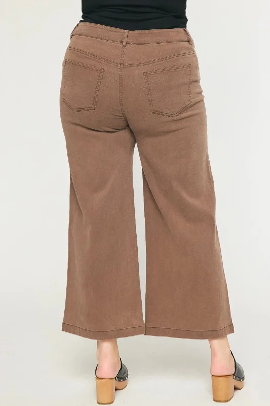 Brown Wide Leg Denim Pants