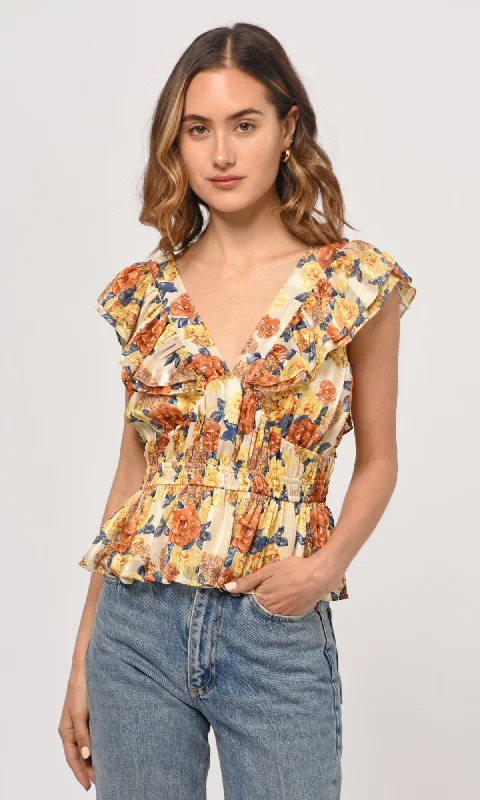 Cladela Ruffled Peplum Top