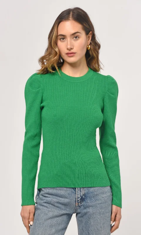 Felina Puff Sleeve Ribbed Knit Top