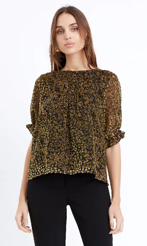 Geliah Dot Burnout Blouse - FINAL SALE