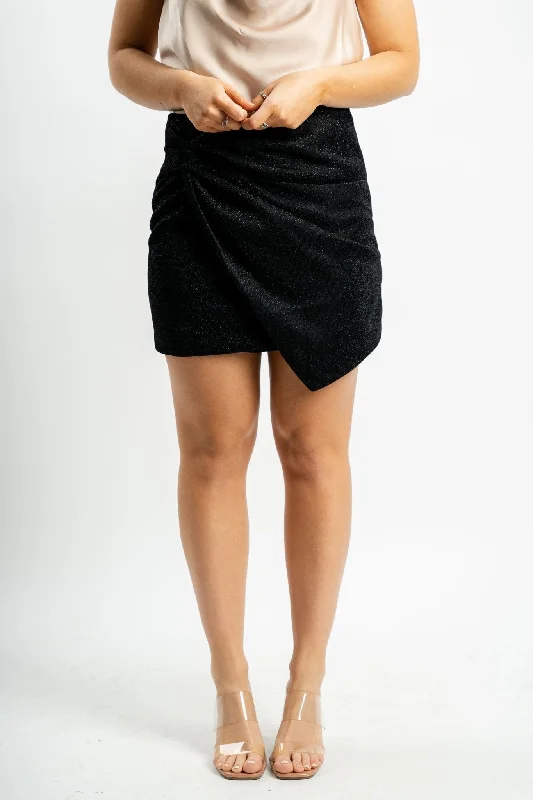 Glitter mini skirt black