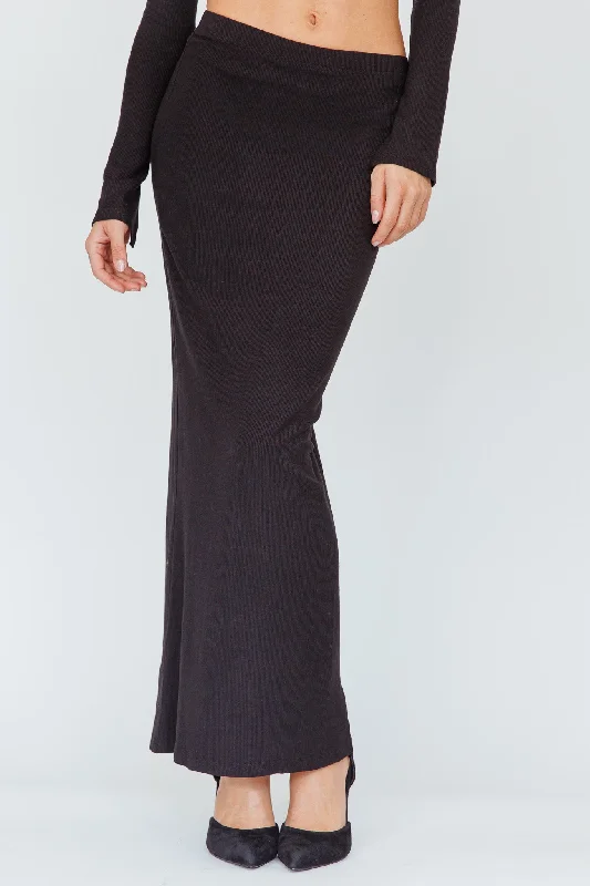 Lauryn Stretch Maxi Skirt Black