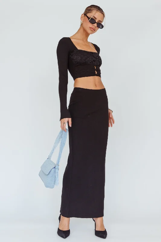 Lauryn Stretch Maxi Skirt Black