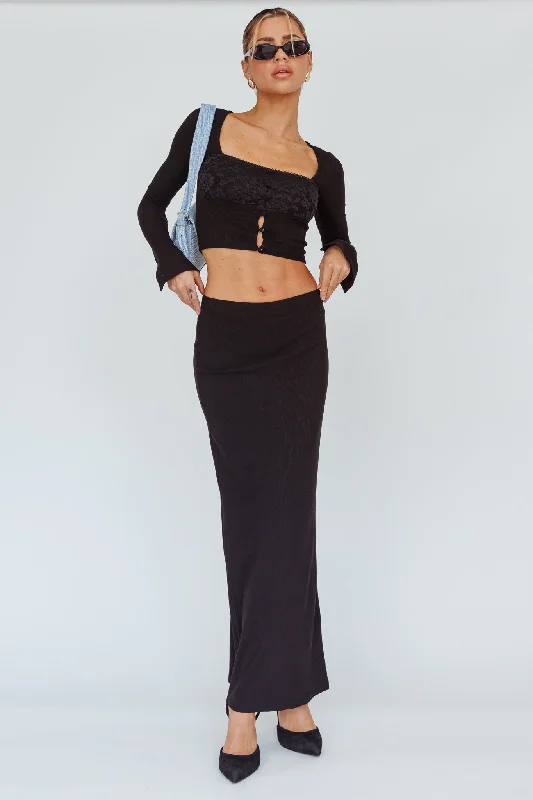 Lauryn Stretch Maxi Skirt Black