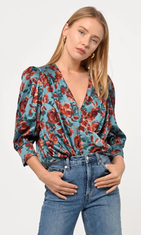 Lourdes Wrap Front Eco Satin Blouse