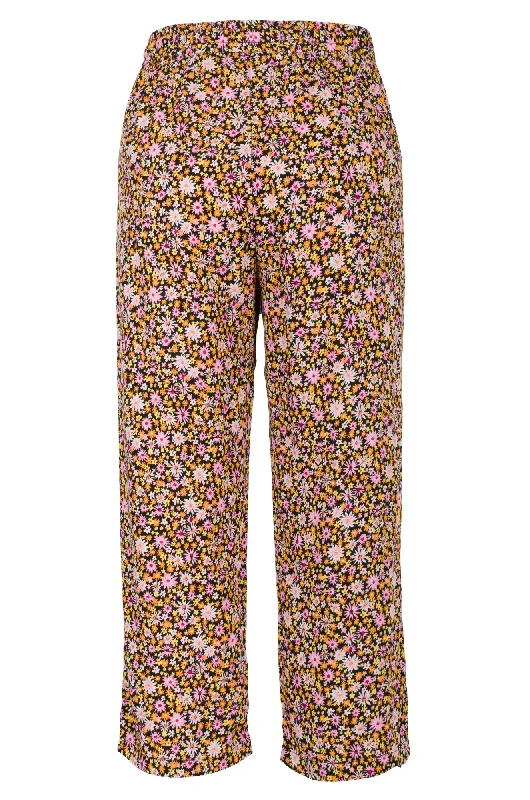 Printed Viscose Mid Calf Pants | Pink Gold Ditsy | 3369AR