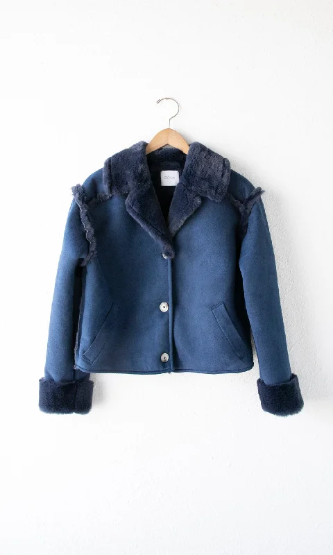 Racquel Suede Faux Fur Bonded Jacket - FINAL SALE