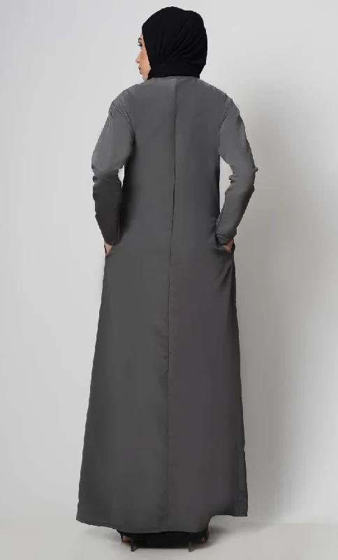 Raglan Style Neck Pleated Abaya