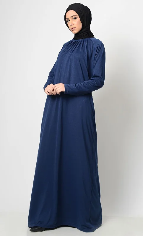 Raglan With Neck Pleats Abaya