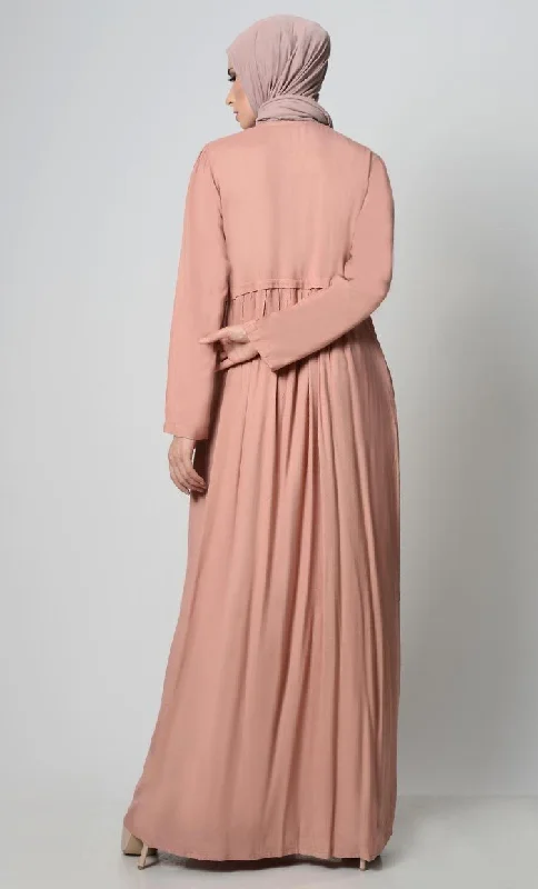 Rayon Waist Pleated Gathered Abaya