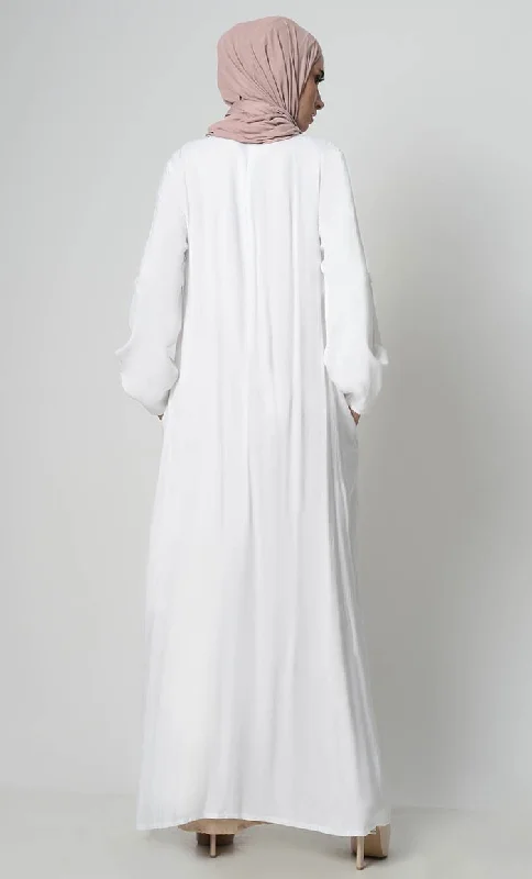 Roll-Up Sleeve Rayon Abaya