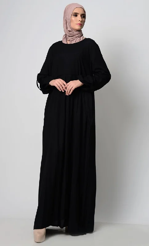 Roll Up Sleeve Rayon Abaya