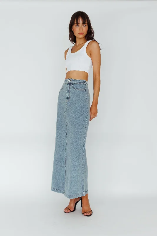 Sinead Denim Maxi Skirt Light Denim