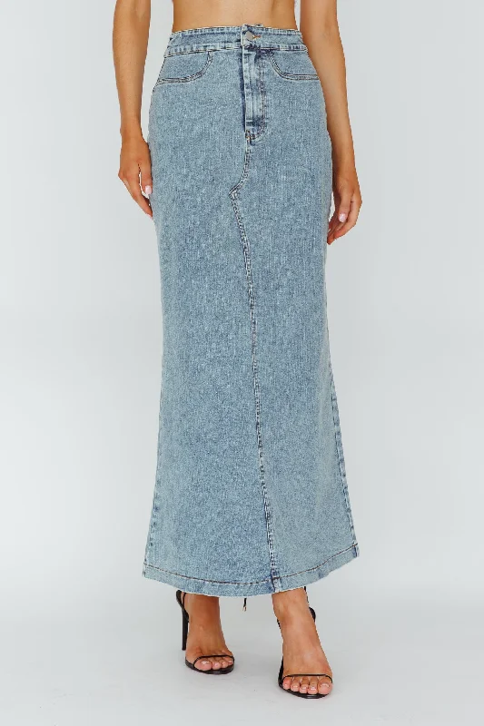 Sinead Denim Maxi Skirt Light Denim