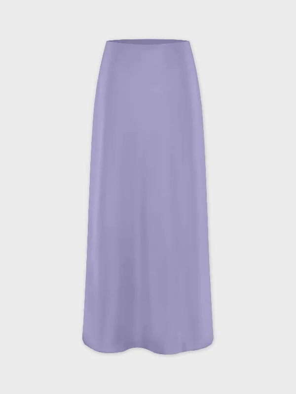 Solid Satin Slip Skirt-Lavender