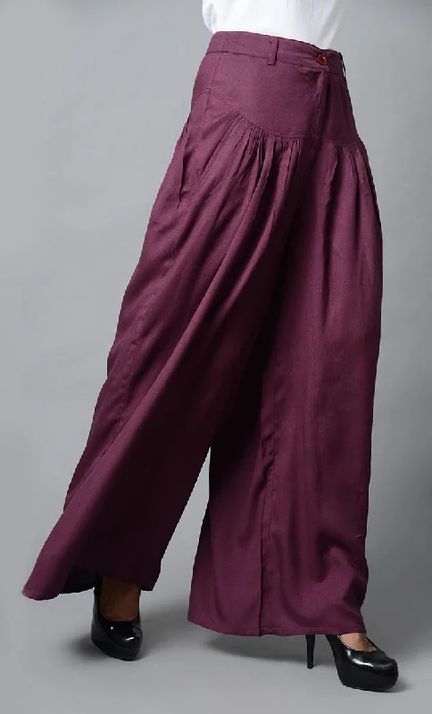 Super Comfy Buttoned Parallel Pant-Magenta