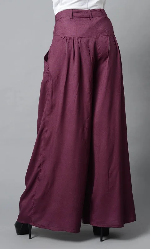 Super Comfy Buttoned Parallel Pant-Magenta