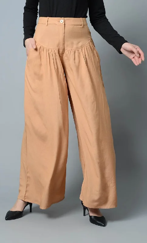 Super Comfy Buttoned Parallel Pant-Sand