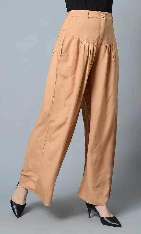 Super Comfy Buttoned Parallel Pant-Sand