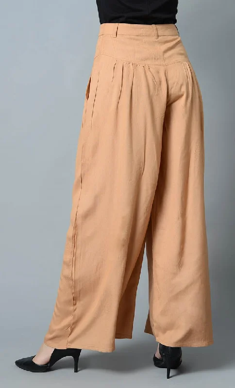 Super Comfy Buttoned Parallel Pant-Sand