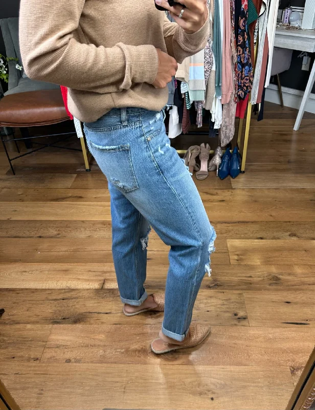 The Gwen Mid-Rise Classic Boyfriend Double Hem Denim