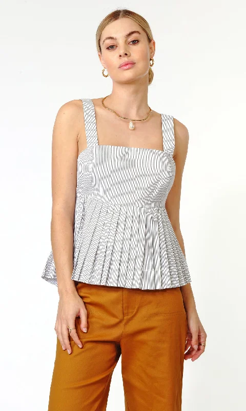 Toluna Pleated Pinstripe Top