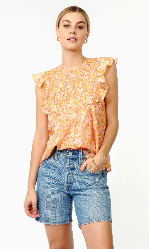 Wynni Textured Chiffon Ruffled Top