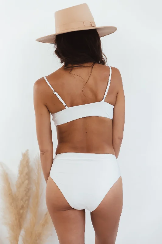 Sophia High Waisted Swimsuit Set - White