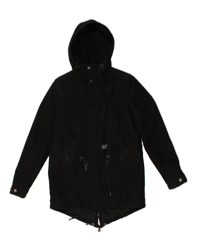 CARHARTT Womens Hooded Windbreaker Coat UK 6 XS Black Polyester