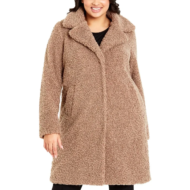 Evans Womens Faux Fur Midi Teddy Coat