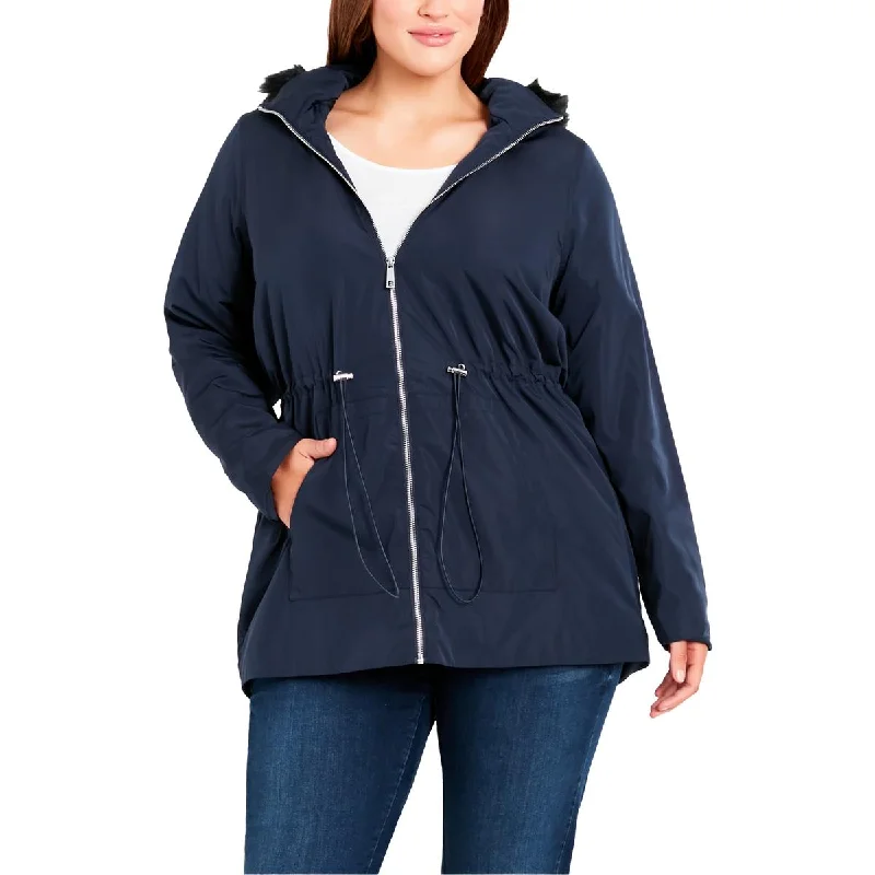 Evans Womens Faux Fur Trim Lightweight Anorak Jacket