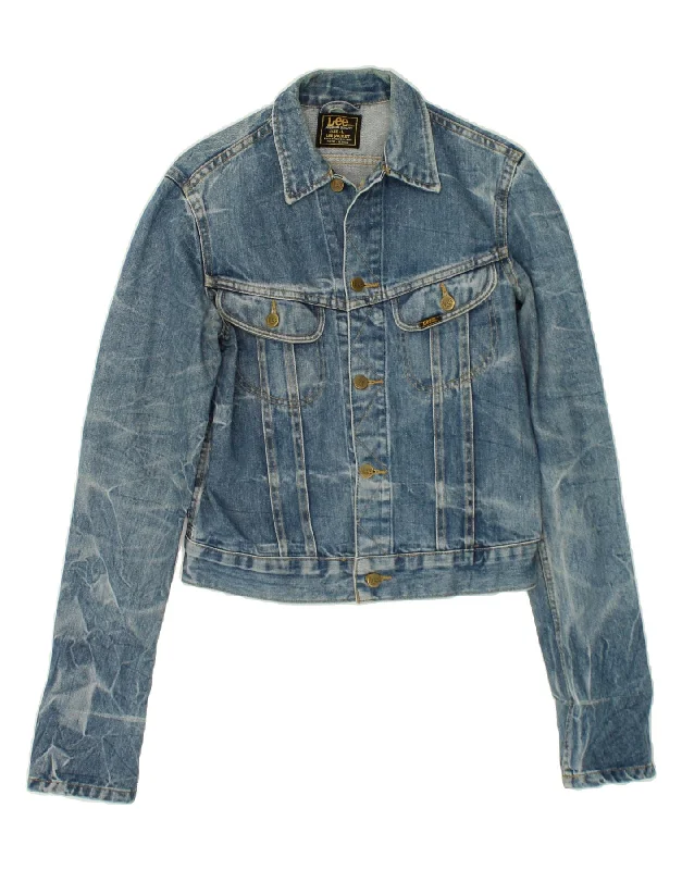 LEE Womens Denim Jacket UK 14 Large Blue Cotton