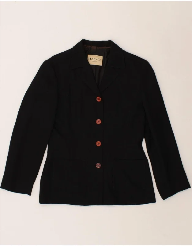 MAX & CO. Womens 4 Button Blazer Jacket UK 12 Medium Black