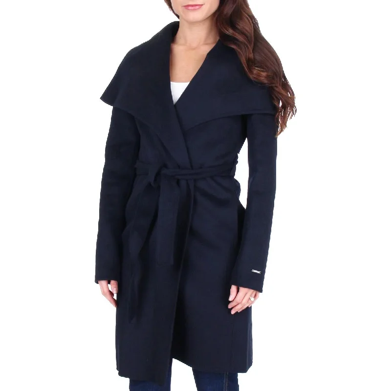 T Tahari Ellie Women’s Double Face Shawl Collar Wool Wrap Coat