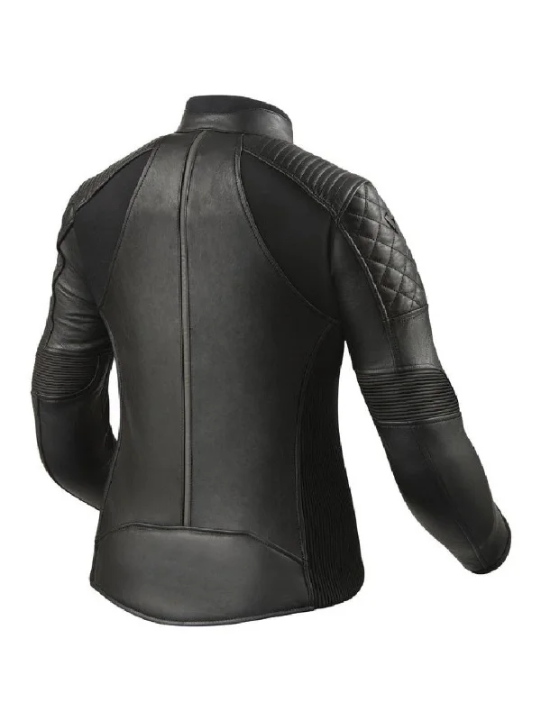 Women Black Slim Fit Biker Leather Jacket