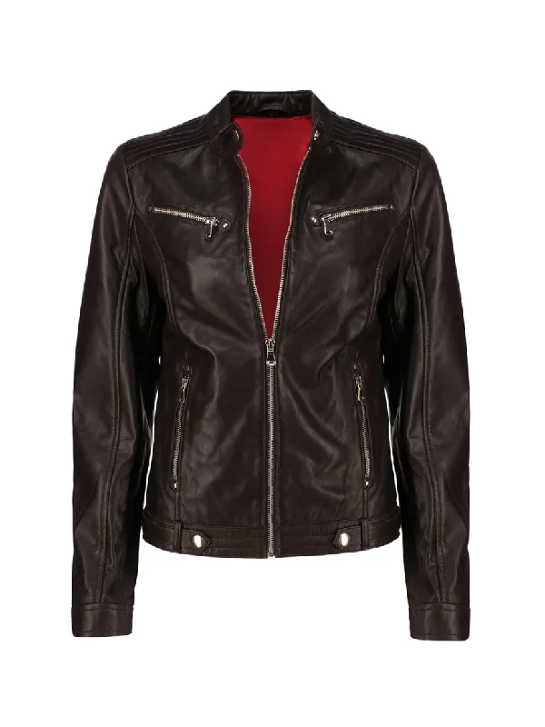 Womens Stylish Biker  Real Leather Jacket