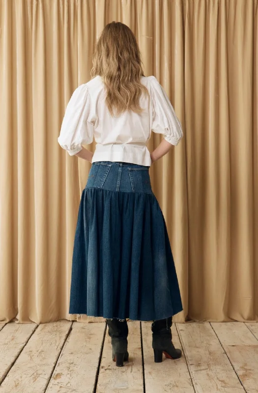 Harvard Denim Skirt Dark Blue