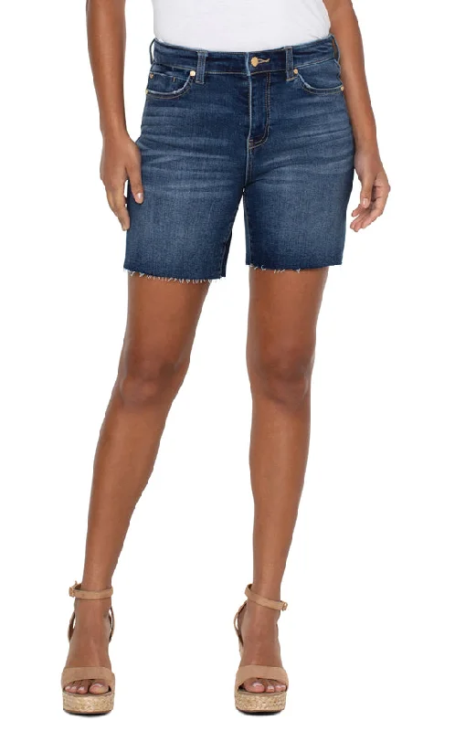 KRISTY HIGH RISE SHORT W/ CUT HEM - FERGUS