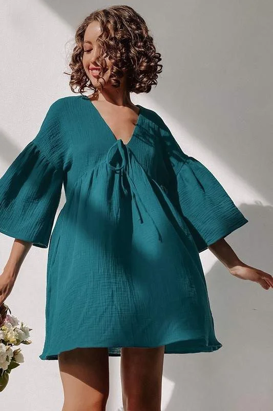 A LINE RIBBON MINI DRESS Elegant Vintage Mini Dress