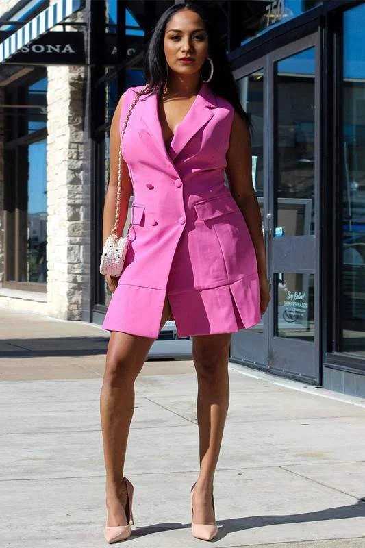 BLAZER MINI DRESS Cozy Knitted Mini Dress